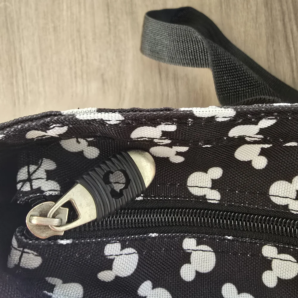 Disney Black and White Mickey Mouse Tote Very Clean Vacation Zip Top Cruise - Picture 6 of 8
